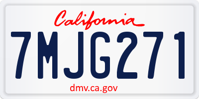 CA license plate 7MJG271