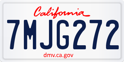 CA license plate 7MJG272