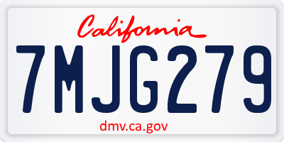 CA license plate 7MJG279