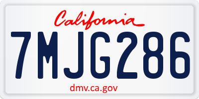 CA license plate 7MJG286
