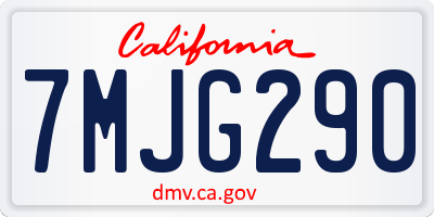 CA license plate 7MJG290