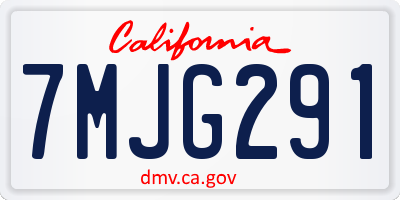 CA license plate 7MJG291