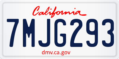 CA license plate 7MJG293