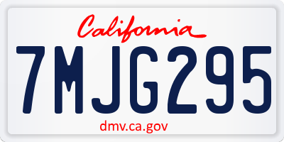 CA license plate 7MJG295
