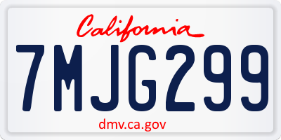 CA license plate 7MJG299