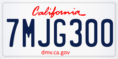 CA license plate 7MJG300