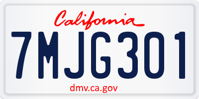 CA license plate 7MJG301