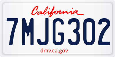 CA license plate 7MJG302
