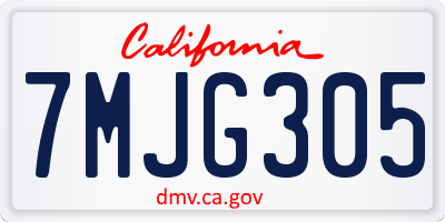 CA license plate 7MJG305