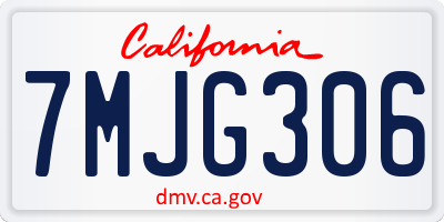 CA license plate 7MJG306