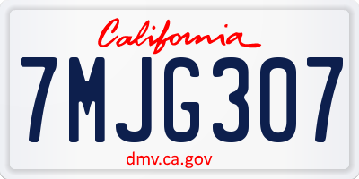 CA license plate 7MJG307