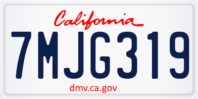 CA license plate 7MJG319