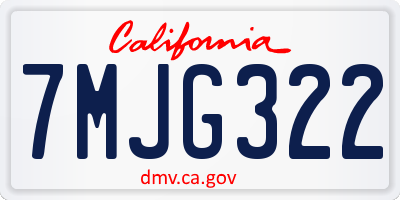 CA license plate 7MJG322