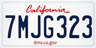 CA license plate 7MJG323