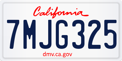 CA license plate 7MJG325