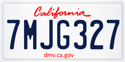 CA license plate 7MJG327