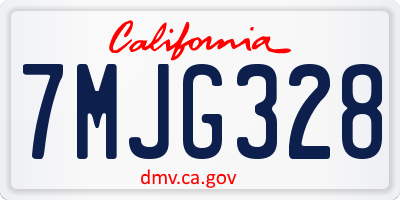 CA license plate 7MJG328