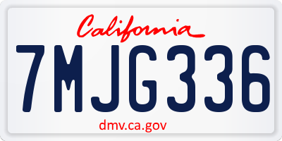 CA license plate 7MJG336