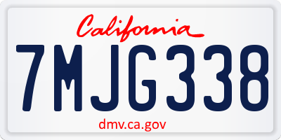 CA license plate 7MJG338