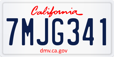 CA license plate 7MJG341