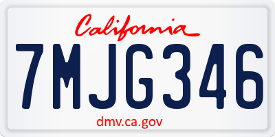 CA license plate 7MJG346