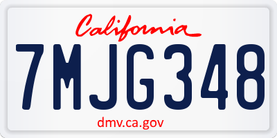 CA license plate 7MJG348