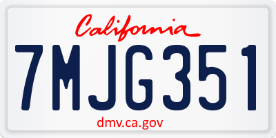 CA license plate 7MJG351