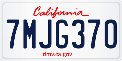 CA license plate 7MJG370