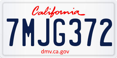 CA license plate 7MJG372