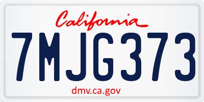 CA license plate 7MJG373