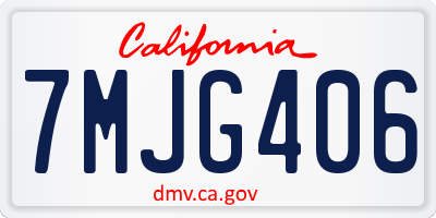 CA license plate 7MJG406