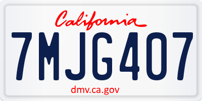 CA license plate 7MJG407