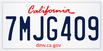 CA license plate 7MJG409