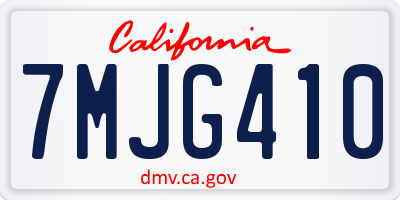 CA license plate 7MJG410