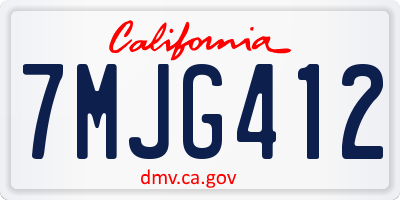 CA license plate 7MJG412