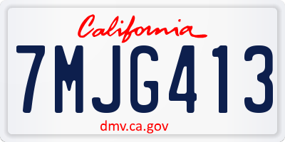 CA license plate 7MJG413