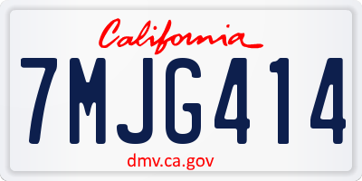 CA license plate 7MJG414