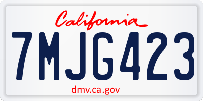 CA license plate 7MJG423