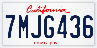 CA license plate 7MJG436