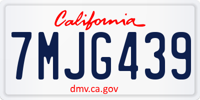 CA license plate 7MJG439
