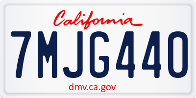 CA license plate 7MJG440