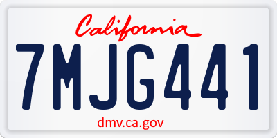 CA license plate 7MJG441