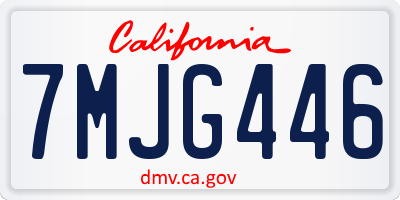 CA license plate 7MJG446