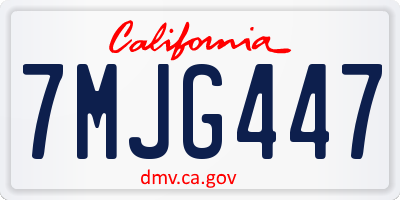CA license plate 7MJG447