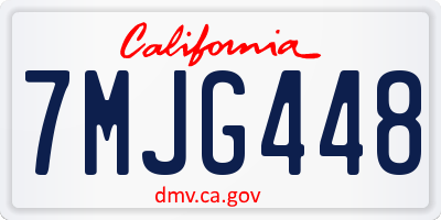 CA license plate 7MJG448