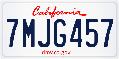 CA license plate 7MJG457