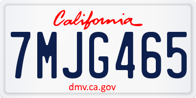 CA license plate 7MJG465