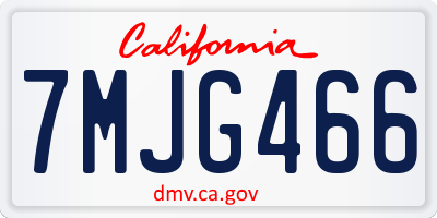 CA license plate 7MJG466