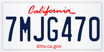 CA license plate 7MJG470