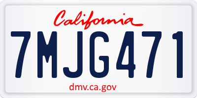 CA license plate 7MJG471